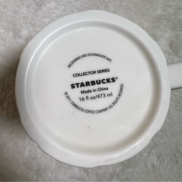 Starbucks Black/White Embossed London Relief Mug City Collection 16 oz - Picture 8 of 8